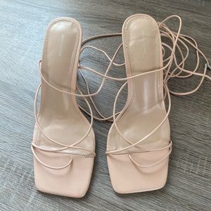 Pretty little thing lace up high heels